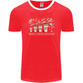 Funny Weekly Coffee to Alcohol Evolution Wine Mens Ringer T-Shirt FotL Red/White