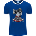 Muay Thai The Beast MMA Mixed Martial Arts Mens Ringer T-Shirt FotL Royal Blue/White