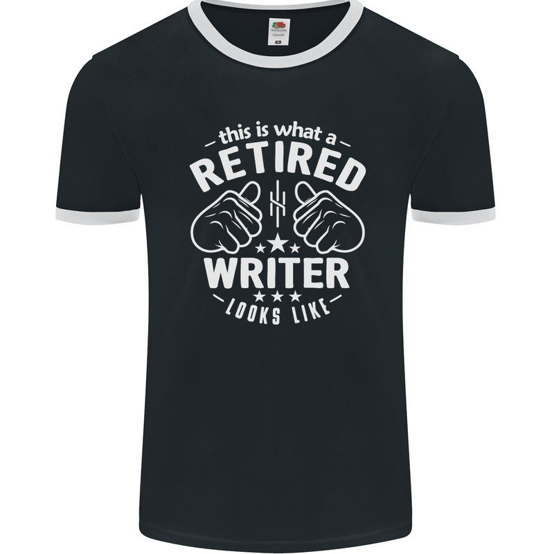 This Is What a Retired Writer Looks Like Mens Ringer T-Shirt FotL Black/White