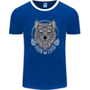 Mandala Wolf Mens Ringer T-Shirt FotL Royal Blue/White