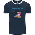 Snaccident Funny Food Pizza Diet Gym Fat Mens Ringer T-Shirt FotL Navy Blue/White