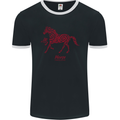 Chinese Zodiac Shengxiao Year of the Horse Mens Ringer T-Shirt FotL Black/White