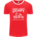 I'm Not Always Grumpy Motorbike Motorcycle Mens Ringer T-Shirt FotL Red/White