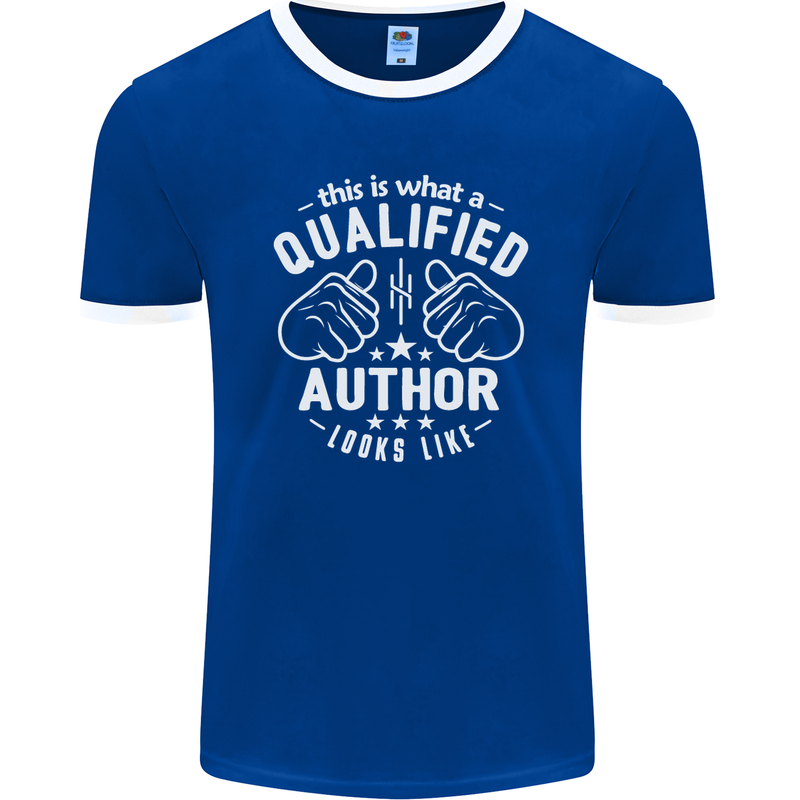 This Is What a Qualified Author Looks Like Mens Ringer T-Shirt FotL Royal Blue/White