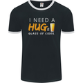 I Need a Huge Glass of Cider Funny Alcohol Mens Ringer T-Shirt FotL Black/White