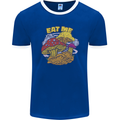 Eat Me Mushroom Fungi Mycology Mens Ringer T-Shirt FotL Royal Blue/White