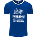 Start Talking About Motorbikes Funny Biker Mens Ringer T-Shirt FotL Royal Blue/White