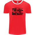 The Rodfather Funny Fishing Rod Father Mens Ringer T-Shirt FotL Red/White