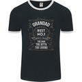 Father's Day No 1 Grandad Man Myth Legend Mens Ringer T-Shirt FotL Black/White