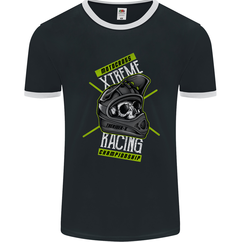 Motocross Xtreme Racing Championship Mens Ringer T-Shirt FotL Black/White