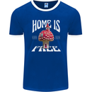 Mushrooms Home is Where You're Free Mens Ringer T-Shirt FotL Royal Blue/White