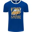 I Want to Be a Mechanic Like My Daddy Mens Ringer T-Shirt FotL Royal Blue/White