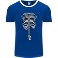 Electric Guitar Ribs Guitarist Acoustic Mens Ringer T-Shirt FotL Royal Blue/White