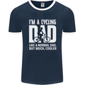 Cycling Dad Like a Normal Dad Father's Day Mens Ringer T-Shirt FotL Navy Blue/White