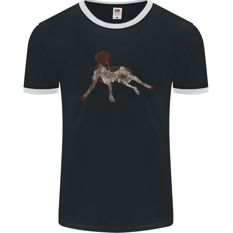 German Shorthaired Pointer Dog Mens Ringer T-Shirt FotL Black/White