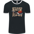 Flip Out Funny BBQ Grill Mens Ringer T-Shirt FotL Black/White