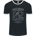 Cafe Racer Live Young Biker Motorcycle Mens Ringer T-Shirt FotL Black/White