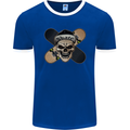 Skateboard Skull Skateboarding Mens Ringer T-Shirt FotL Royal Blue/White