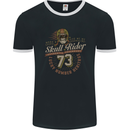 Skull Rider Motorcycle Biker Motorbike Mens Ringer T-Shirt FotL Black/White