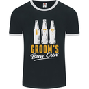 Grooms Brew Crew Beer Mens Ringer T-Shirt FotL Black/White