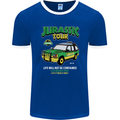 Jurassic Tour Funny Dinosaur T-Rex Mens Ringer T-Shirt FotL Royal Blue/White