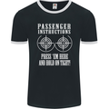 Biker Passenger Instructions Motorcycle Mens Ringer T-Shirt FotL Black/White