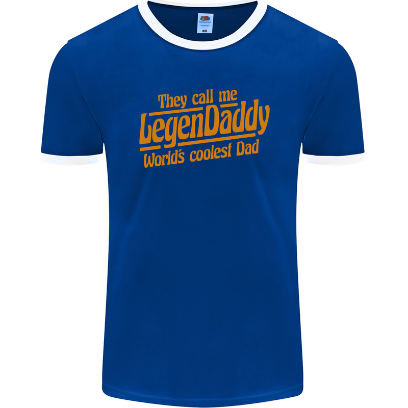 Legendaddy Funny Father's Day Daddy Mens Ringer T-Shirt FotL Royal Blue/White