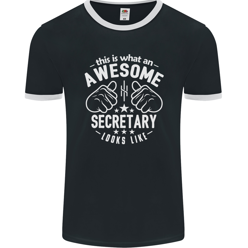 An Awesome Secretary Looks Like Mens Ringer T-Shirt FotL Black/White