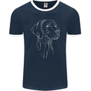 A Weimaraner Face Mens Ringer T-Shirt FotL Navy Blue/White