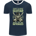 Right To Bear Guitar Rock n Roll Music Mens Ringer T-Shirt FotL Navy Blue/White