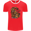 Steampunk Rabbit Mens Ringer T-Shirt FotL Red/White
