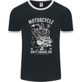 Motorcycle Dirty Garage Motorcycle Biker Mens Ringer T-Shirt FotL Black/White