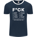 Fook Off Yeah You Me This Funny Offensive Mens Ringer T-Shirt FotL Navy Blue/White