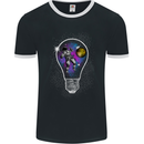 Zero Gravity Astronaut Space Universe Mens Ringer T-Shirt FotL Black/White