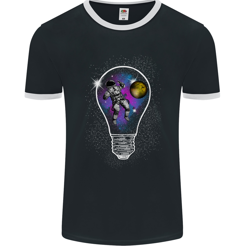 Zero Gravity Astronaut Space Universe Mens Ringer T-Shirt FotL Black/White