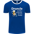 Druncle Like a Normal Uncle's Day Funny Mens Ringer T-Shirt FotL Royal Blue/White