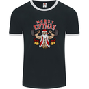 Merry Liftmas Mens Ringer T-Shirt FotL Black/White