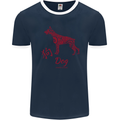 Chinese Zodiac Shengxiao Year of the Dog Mens Ringer T-Shirt FotL Navy Blue/White