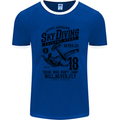 Skydiving Extreme Sports Skydiver Freefall Mens Ringer T-Shirt FotL Royal Blue/White