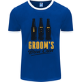 Grooms Brew Crew Beer Stag Doo Do Mens Ringer T-Shirt FotL Royal Blue/White