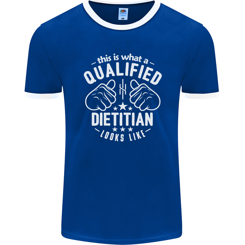 A Qualified Dietician Looks Like Mens Ringer T-Shirt FotL Royal Blue/White