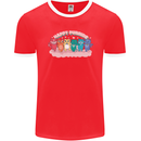 LGBT Happy Purride Funny Gay Cats Mens Ringer T-Shirt FotL Red/White