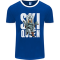 Ski Queen Funny Skiing Winter Sports Mens Ringer T-Shirt FotL Royal Blue/White