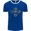 Celestial Elements Astrology Star Sign Mens Ringer T-Shirt FotL Royal Blue/White