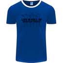 Golf Life's Important Choices Funny Golfing Mens Ringer T-Shirt FotL Royal Blue/White