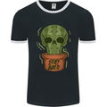 Cactus Skull Gardening Gardener Plants Mens Ringer T-Shirt FotL Black/White