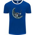 Cryptocurrency Mining the Moon Mens Ringer T-Shirt FotL Royal Blue/White