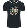 Born to Be a Fishing Legend Fisherman Mens Ringer T-Shirt FotL Black/White