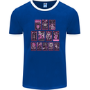 Tarot Cards Fortune Teller Skulls Mens Ringer T-Shirt FotL Royal Blue/White