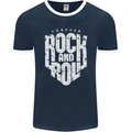 Forever Rock and Roll Guitar Music Mens Ringer T-Shirt FotL Navy Blue/White